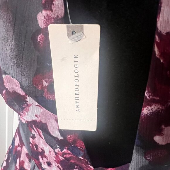 Anthropologie Eva Franco Women's Floral Halter Maxi Purple Dress Size 6 NWT - Picture 3 of 13